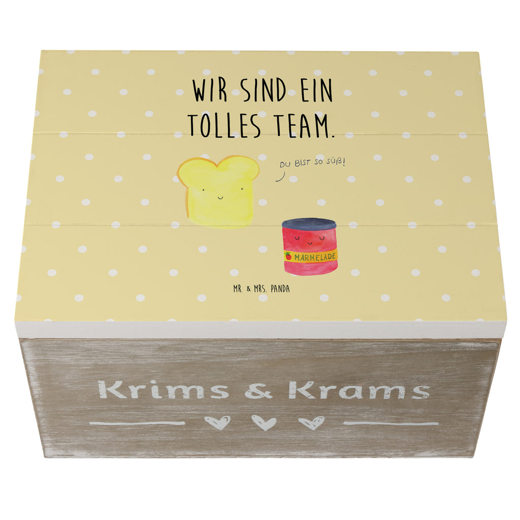 Holzkiste Toast & Marmelade Holzkiste, Kiste, Schatzkiste, Truhe, Schatulle, XXL, Erinnerungsbox, Erinnerungskiste, Dekokiste, Aufbewahrungsbox, Tiermotive, Gute Laune, lustige Sprüche, Tiere, Toast, Marmelade, Dreamteam, süße Postkarte, süß, Küche Deko, Küche Spruch, Frühstück Einladung, Brot, Toastbrot