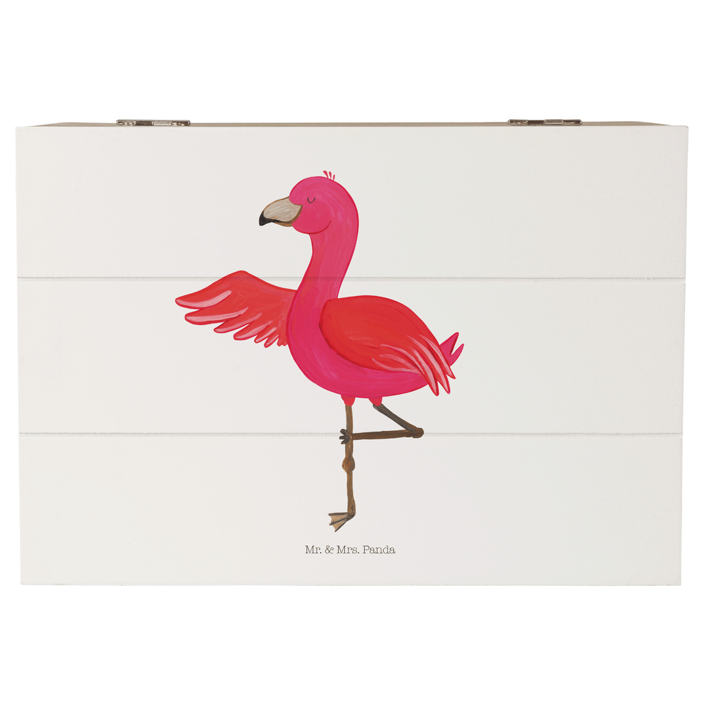 Holzkiste Flamingo Yoga Holzkiste, Kiste, Schatzkiste, Truhe, Schatulle, XXL, Erinnerungsbox, Erinnerungskiste, Dekokiste, Aufbewahrungsbox, Flamingo, Vogel, Yoga, Namaste, Achtsamkeit, Yoga-Übung, Entspannung, Ärger, Aufregen, Tiefenentspannung