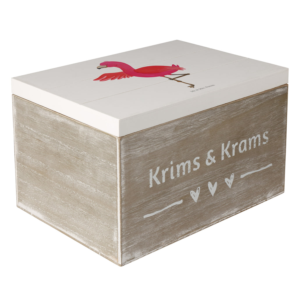 Holzkiste Flamingo Yoga Holzkiste, Kiste, Schatzkiste, Truhe, Schatulle, XXL, Erinnerungsbox, Erinnerungskiste, Dekokiste, Aufbewahrungsbox, Flamingo, Vogel, Yoga, Namaste, Achtsamkeit, Yoga-Übung, Entspannung, Ärger, Aufregen, Tiefenentspannung