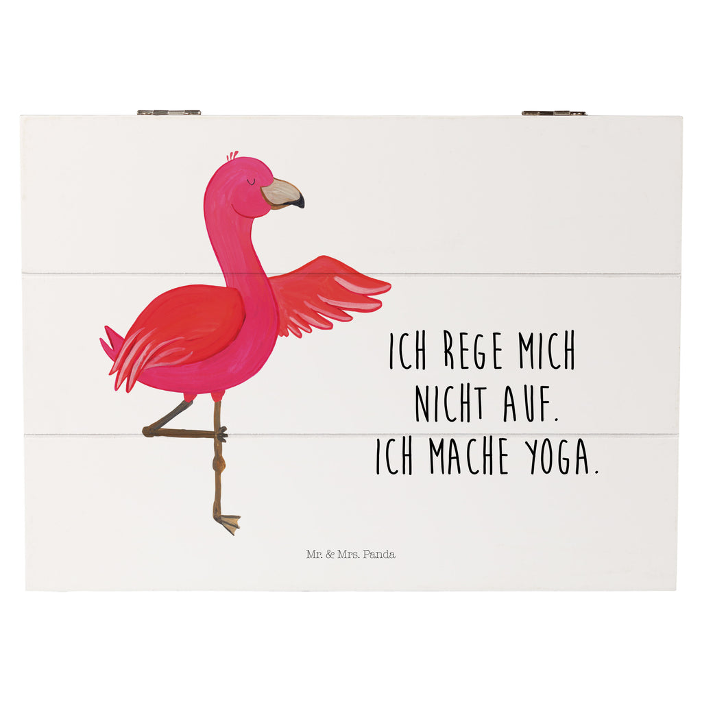 Holzkiste Flamingo Yoga Holzkiste, Kiste, Schatzkiste, Truhe, Schatulle, XXL, Erinnerungsbox, Erinnerungskiste, Dekokiste, Aufbewahrungsbox, Flamingo, Vogel, Yoga, Namaste, Achtsamkeit, Yoga-Übung, Entspannung, Ärger, Aufregen, Tiefenentspannung