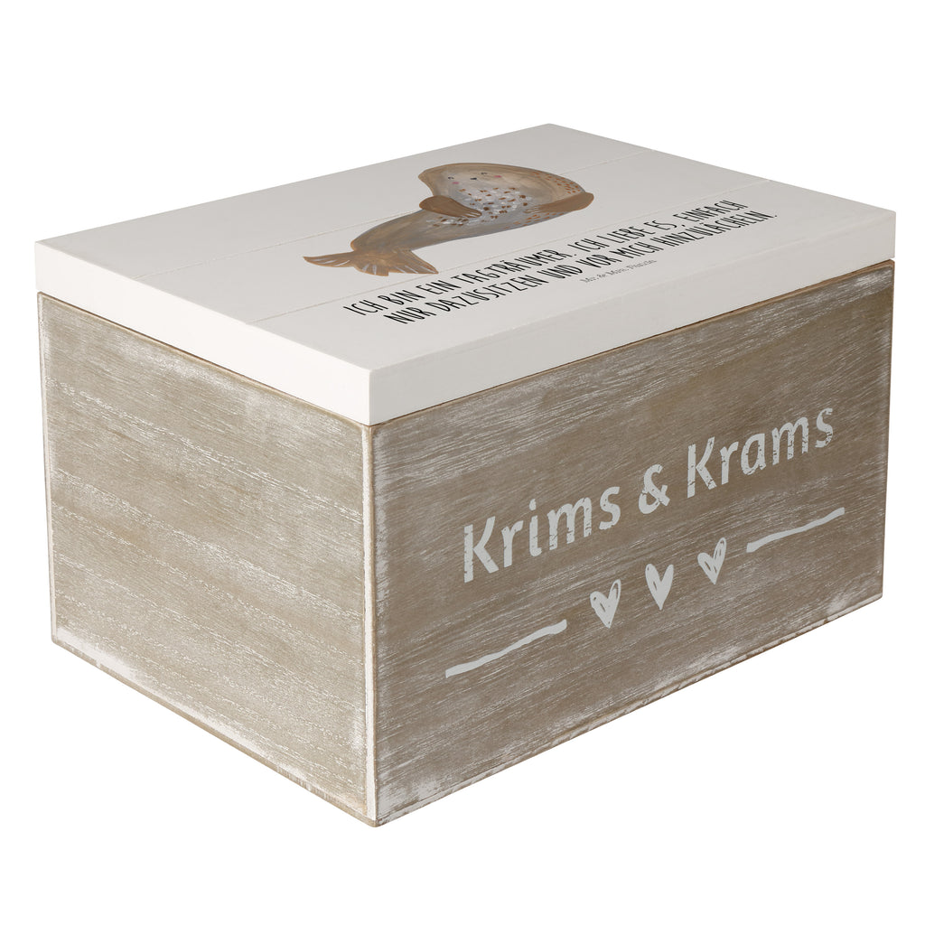 Holzkiste Robbe lachend Holzkiste, Kiste, Schatzkiste, Truhe, Schatulle, XXL, Erinnerungsbox, Erinnerungskiste, Dekokiste, Aufbewahrungsbox, Tiermotive, Gute Laune, lustige Sprüche, Tiere, Robbe, Robben, Seehund, Strand, Meerestier, Ostsee, Nordsee