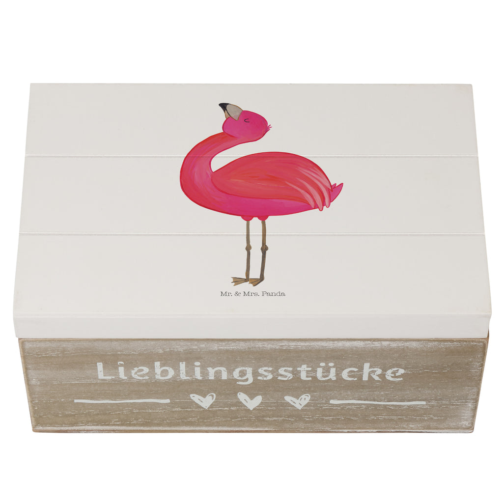 Holzkiste Flamingo stolz Holzkiste, Kiste, Schatzkiste, Truhe, Schatulle, XXL, Erinnerungsbox, Erinnerungskiste, Dekokiste, Aufbewahrungsbox, Flamingo, stolz, Freude, Selbstliebe, Selbstakzeptanz, Freundin, beste Freundin, Tochter, Mama, Schwester