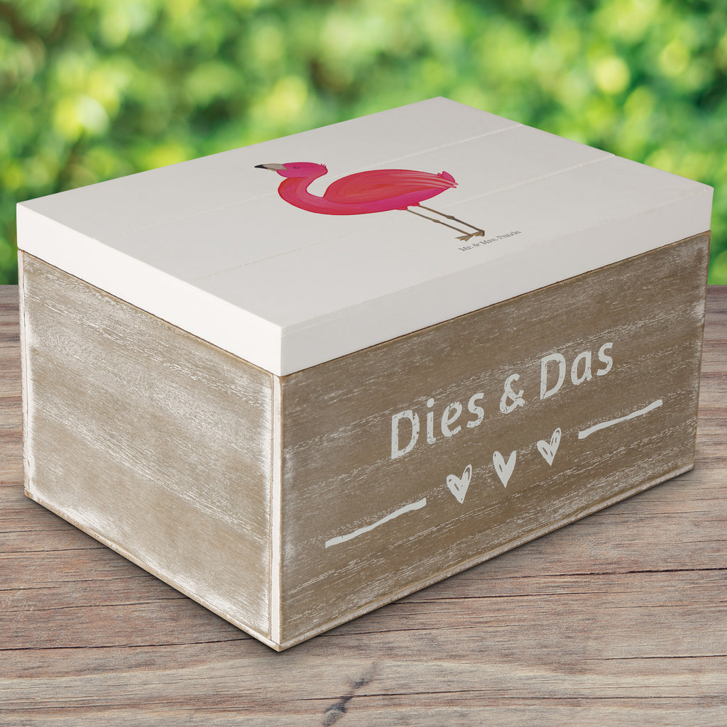 Holzkiste Flamingo stolz Holzkiste, Kiste, Schatzkiste, Truhe, Schatulle, XXL, Erinnerungsbox, Erinnerungskiste, Dekokiste, Aufbewahrungsbox, Flamingo, stolz, Freude, Selbstliebe, Selbstakzeptanz, Freundin, beste Freundin, Tochter, Mama, Schwester