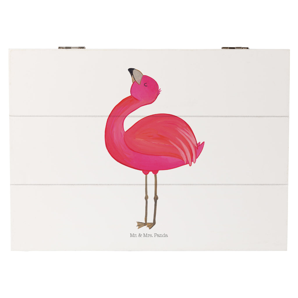 Holzkiste Flamingo stolz Holzkiste, Kiste, Schatzkiste, Truhe, Schatulle, XXL, Erinnerungsbox, Erinnerungskiste, Dekokiste, Aufbewahrungsbox, Flamingo, stolz, Freude, Selbstliebe, Selbstakzeptanz, Freundin, beste Freundin, Tochter, Mama, Schwester