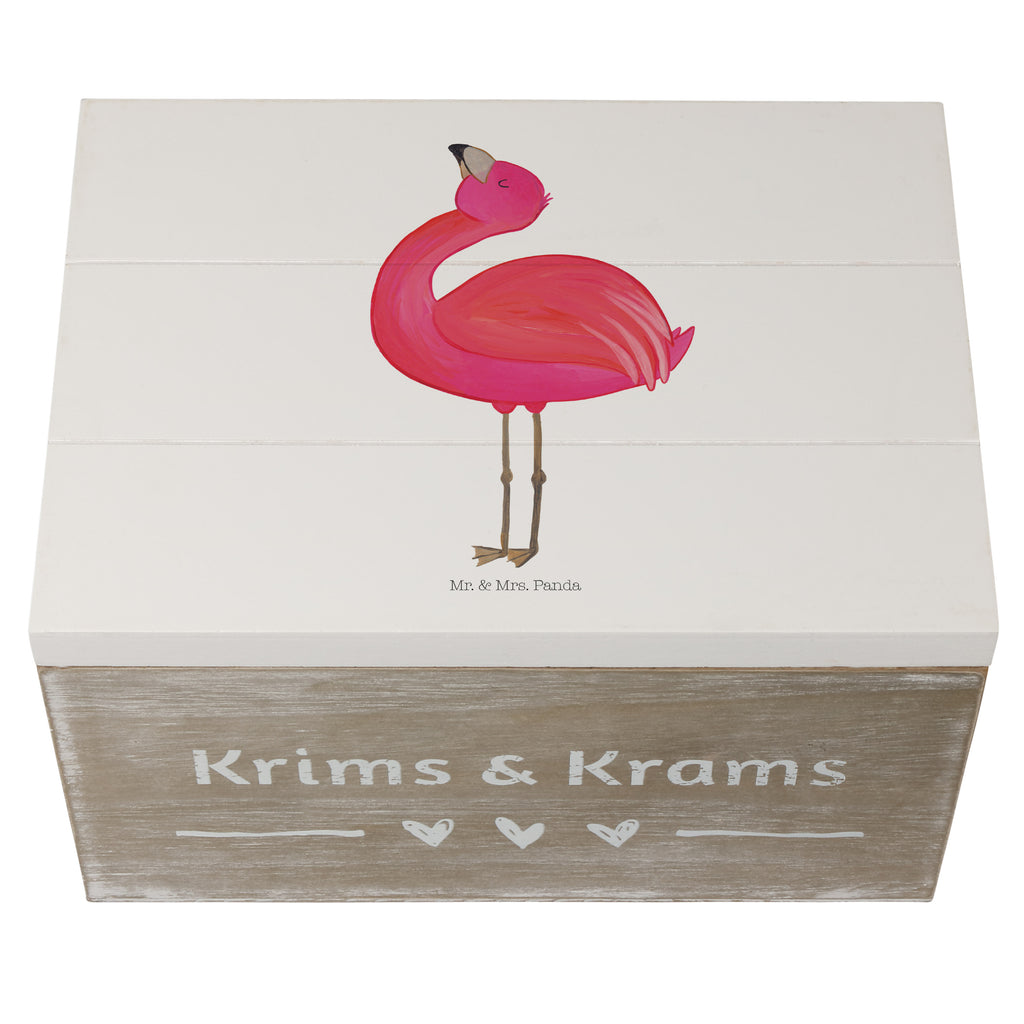 Holzkiste Flamingo stolz Holzkiste, Kiste, Schatzkiste, Truhe, Schatulle, XXL, Erinnerungsbox, Erinnerungskiste, Dekokiste, Aufbewahrungsbox, Flamingo, stolz, Freude, Selbstliebe, Selbstakzeptanz, Freundin, beste Freundin, Tochter, Mama, Schwester