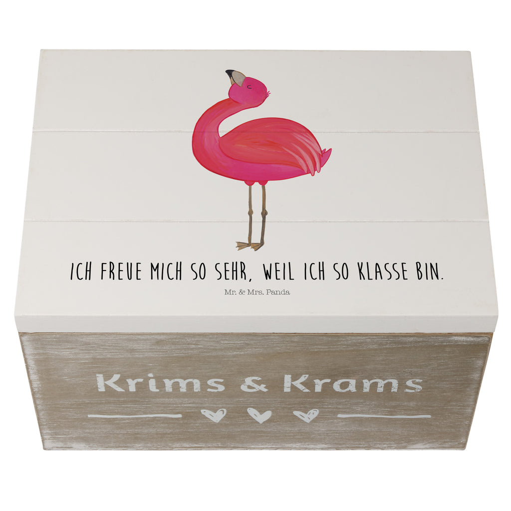 Holzkiste Flamingo stolz Holzkiste, Kiste, Schatzkiste, Truhe, Schatulle, XXL, Erinnerungsbox, Erinnerungskiste, Dekokiste, Aufbewahrungsbox, Flamingo, stolz, Freude, Selbstliebe, Selbstakzeptanz, Freundin, beste Freundin, Tochter, Mama, Schwester