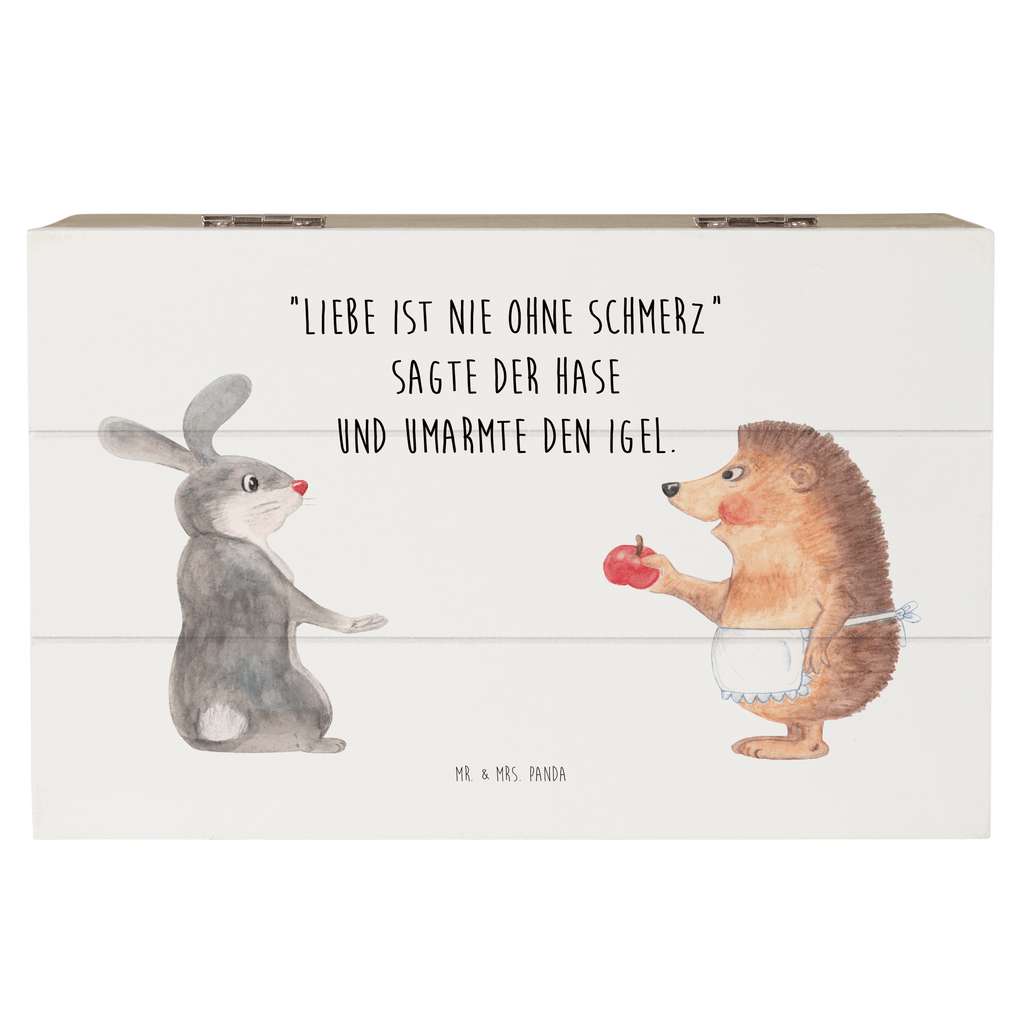 Holzkiste Liebe ist nie ohne Schmerz Holzkiste, Kiste, Schatzkiste, Truhe, Schatulle, XXL, Erinnerungsbox, Erinnerungskiste, Dekokiste, Aufbewahrungsbox, Tiermotive, Gute Laune, lustige Sprüche, Tiere, Igel und Hase, Igel, Hase, Liebe Spruch, Liebeskummer Geschenk, Herzschmerz, Trösten, Trennungsschmerz, Spruch romantisch