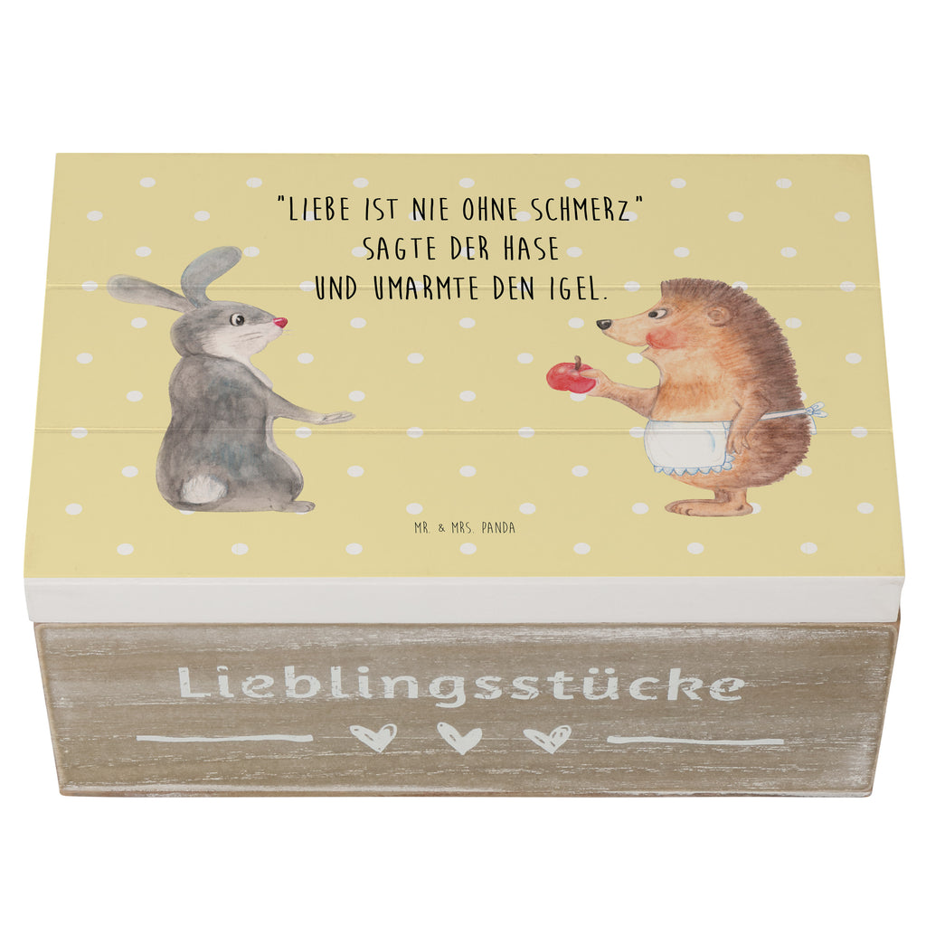 Holzkiste Liebe ist nie ohne Schmerz Holzkiste, Kiste, Schatzkiste, Truhe, Schatulle, XXL, Erinnerungsbox, Erinnerungskiste, Dekokiste, Aufbewahrungsbox, Tiermotive, Gute Laune, lustige Sprüche, Tiere, Igel und Hase, Igel, Hase, Liebe Spruch, Liebeskummer Geschenk, Herzschmerz, Trösten, Trennungsschmerz, Spruch romantisch