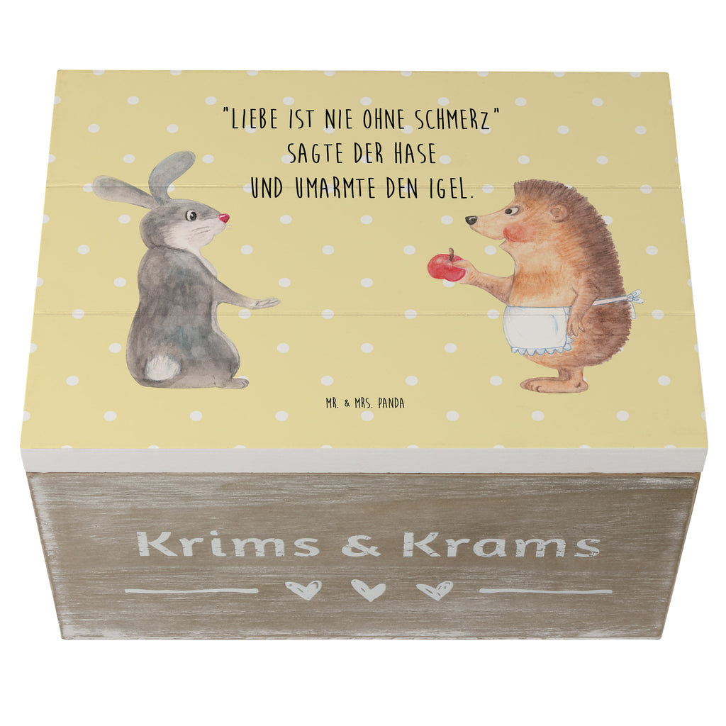 Holzkiste Liebe ist nie ohne Schmerz Holzkiste, Kiste, Schatzkiste, Truhe, Schatulle, XXL, Erinnerungsbox, Erinnerungskiste, Dekokiste, Aufbewahrungsbox, Tiermotive, Gute Laune, lustige Sprüche, Tiere, Igel und Hase, Igel, Hase, Liebe Spruch, Liebeskummer Geschenk, Herzschmerz, Trösten, Trennungsschmerz, Spruch romantisch