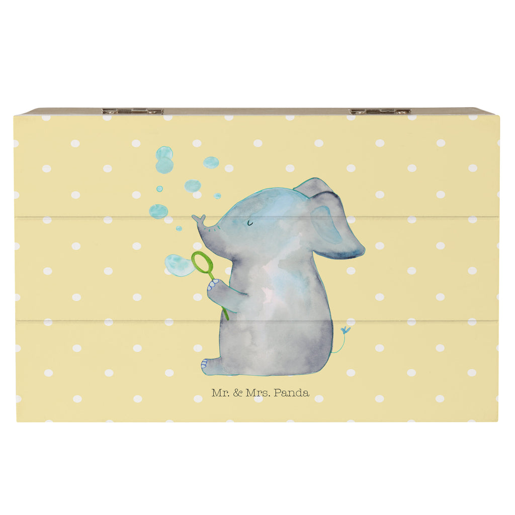 Holzkiste Elefant Seifenblasen Holzkiste, Kiste, Schatzkiste, Truhe, Schatulle, XXL, Erinnerungsbox, Erinnerungskiste, Dekokiste, Aufbewahrungsbox, Tiermotive, Gute Laune, lustige Sprüche, Tiere, Elefant, Elefanten, Dickhäter, Rüsseltier, Seifenblasen, Liebe, Heimat, Gefühl. Daheim, Liebesbeweis, Liebesspruch