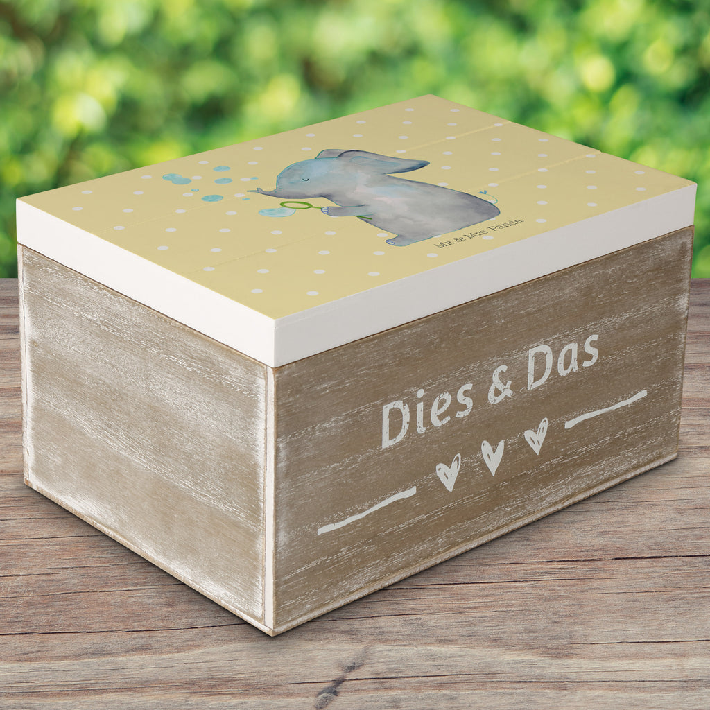 Holzkiste Elefant Seifenblasen Holzkiste, Kiste, Schatzkiste, Truhe, Schatulle, XXL, Erinnerungsbox, Erinnerungskiste, Dekokiste, Aufbewahrungsbox, Tiermotive, Gute Laune, lustige Sprüche, Tiere, Elefant, Elefanten, Dickhäter, Rüsseltier, Seifenblasen, Liebe, Heimat, Gefühl. Daheim, Liebesbeweis, Liebesspruch