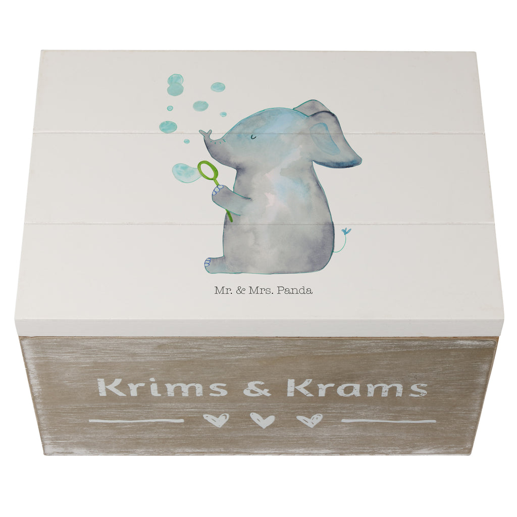 Holzkiste Elefant Seifenblasen Holzkiste, Kiste, Schatzkiste, Truhe, Schatulle, XXL, Erinnerungsbox, Erinnerungskiste, Dekokiste, Aufbewahrungsbox, Tiermotive, Gute Laune, lustige Sprüche, Tiere, Elefant, Elefanten, Dickhäter, Rüsseltier, Seifenblasen, Liebe, Heimat, Gefühl. Daheim, Liebesbeweis, Liebesspruch