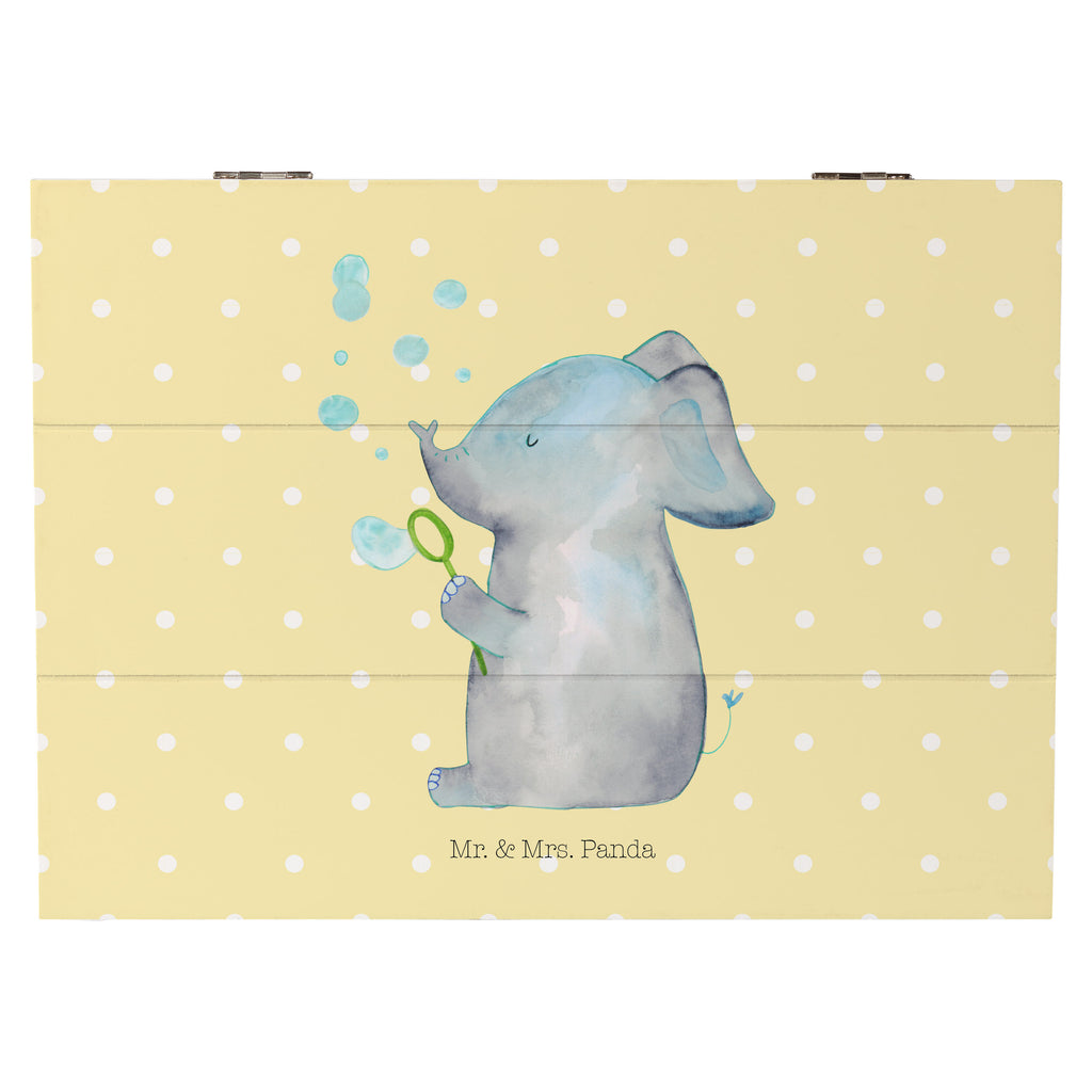 Holzkiste Elefant Seifenblasen Holzkiste, Kiste, Schatzkiste, Truhe, Schatulle, XXL, Erinnerungsbox, Erinnerungskiste, Dekokiste, Aufbewahrungsbox, Tiermotive, Gute Laune, lustige Sprüche, Tiere, Elefant, Elefanten, Dickhäter, Rüsseltier, Seifenblasen, Liebe, Heimat, Gefühl. Daheim, Liebesbeweis, Liebesspruch