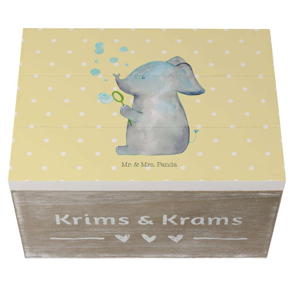 Holzkiste Elefant Seifenblasen Holzkiste, Kiste, Schatzkiste, Truhe, Schatulle, XXL, Erinnerungsbox, Erinnerungskiste, Dekokiste, Aufbewahrungsbox, Tiermotive, Gute Laune, lustige Sprüche, Tiere, Elefant, Elefanten, Dickhäter, Rüsseltier, Seifenblasen, Liebe, Heimat, Gefühl. Daheim, Liebesbeweis, Liebesspruch