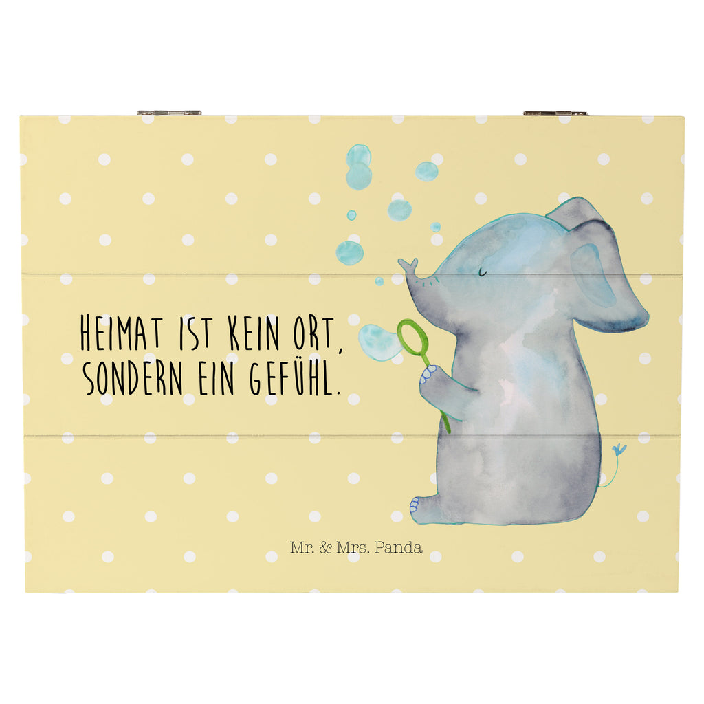 Holzkiste Elefant Seifenblasen Holzkiste, Kiste, Schatzkiste, Truhe, Schatulle, XXL, Erinnerungsbox, Erinnerungskiste, Dekokiste, Aufbewahrungsbox, Tiermotive, Gute Laune, lustige Sprüche, Tiere, Elefant, Elefanten, Dickhäter, Rüsseltier, Seifenblasen, Liebe, Heimat, Gefühl. Daheim, Liebesbeweis, Liebesspruch