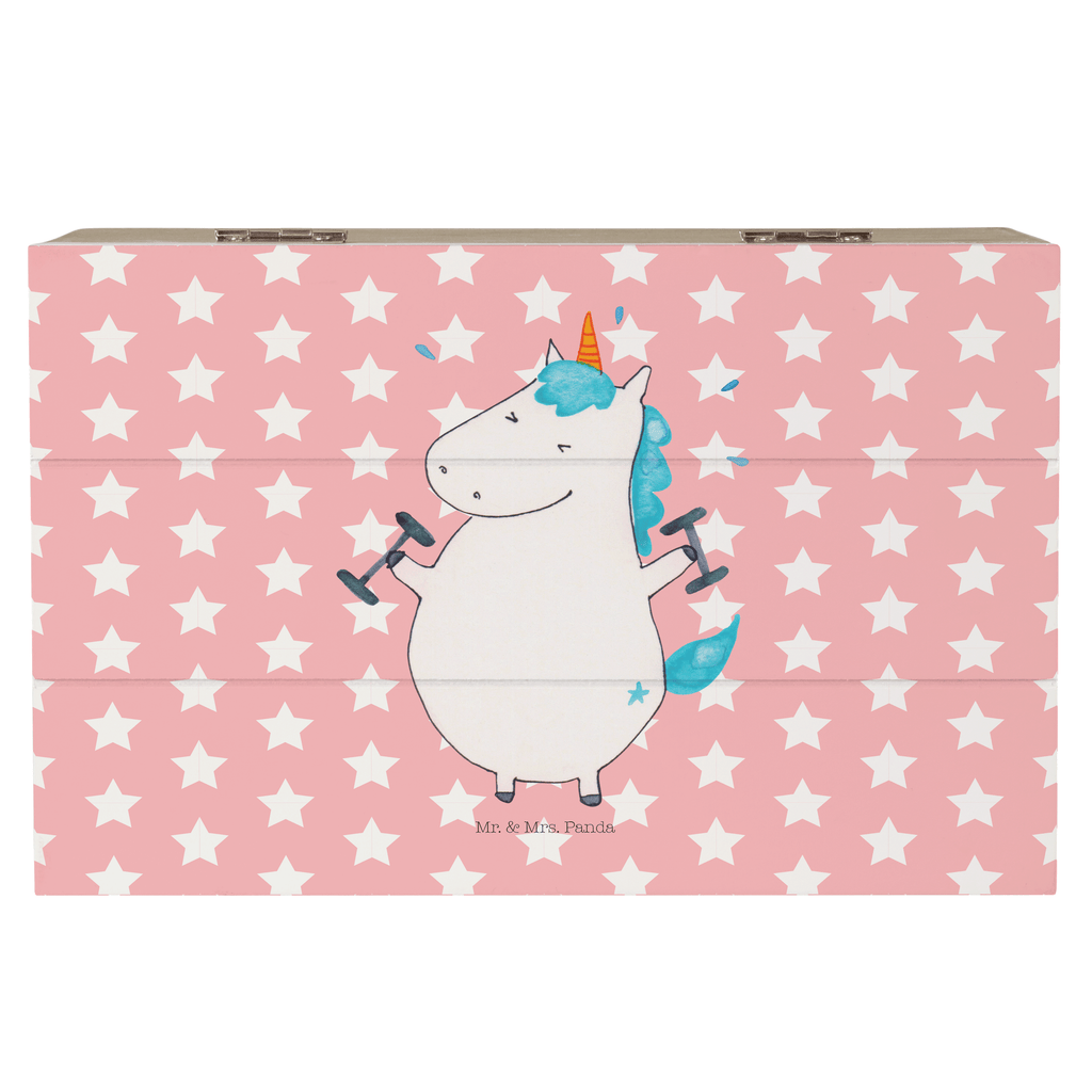 Holzkiste Einhorn Fitness Holzkiste, Kiste, Schatzkiste, Truhe, Schatulle, XXL, Erinnerungsbox, Erinnerungskiste, Dekokiste, Aufbewahrungsbox, Einhorn, Einhörner, Einhorn Deko, Pegasus, Unicorn, Gym, Fitness, Fitnessstudio, Diät, Abnehmen, Sport, Pumpen, Geräte, Sixpack