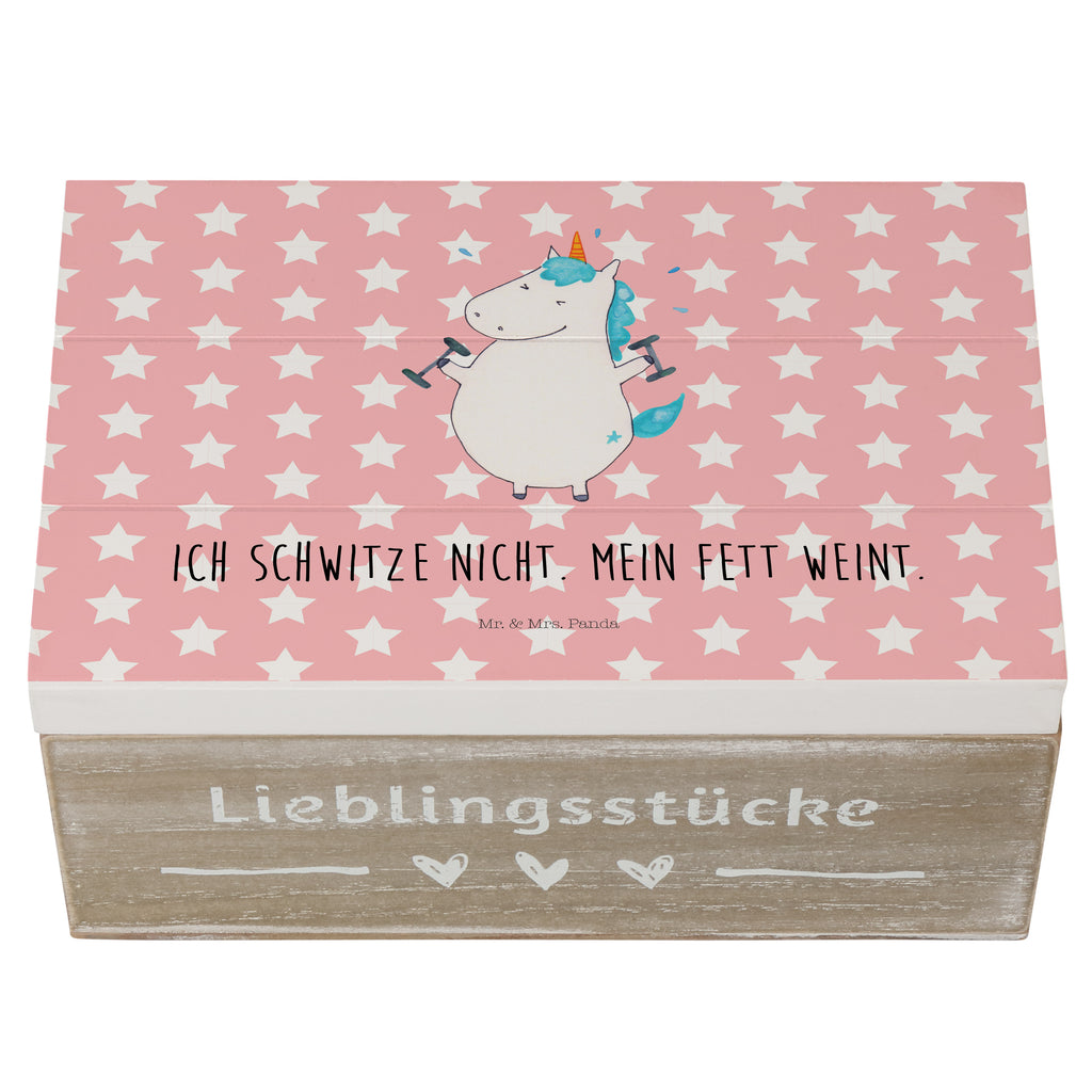 Holzkiste Einhorn Fitness Holzkiste, Kiste, Schatzkiste, Truhe, Schatulle, XXL, Erinnerungsbox, Erinnerungskiste, Dekokiste, Aufbewahrungsbox, Einhorn, Einhörner, Einhorn Deko, Pegasus, Unicorn, Gym, Fitness, Fitnessstudio, Diät, Abnehmen, Sport, Pumpen, Geräte, Sixpack