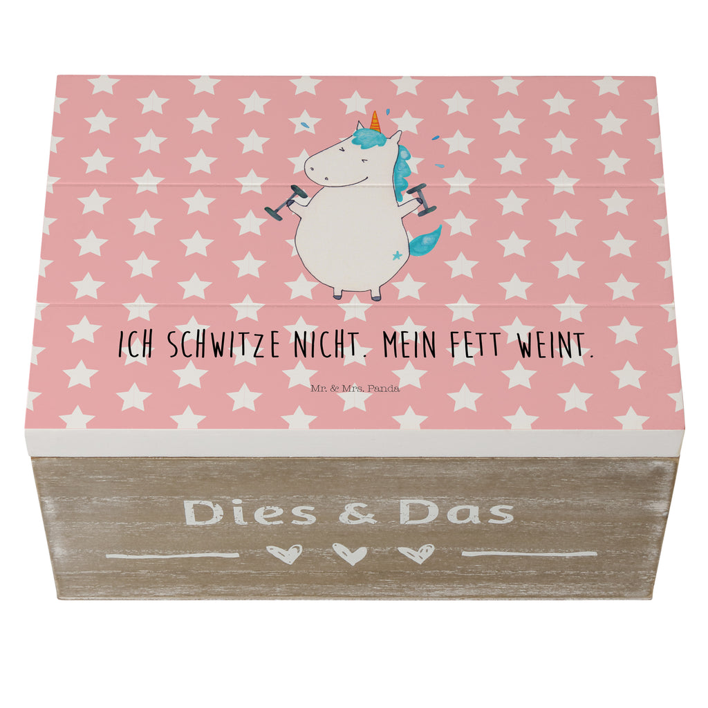 Holzkiste Einhorn Fitness Holzkiste, Kiste, Schatzkiste, Truhe, Schatulle, XXL, Erinnerungsbox, Erinnerungskiste, Dekokiste, Aufbewahrungsbox, Einhorn, Einhörner, Einhorn Deko, Pegasus, Unicorn, Gym, Fitness, Fitnessstudio, Diät, Abnehmen, Sport, Pumpen, Geräte, Sixpack