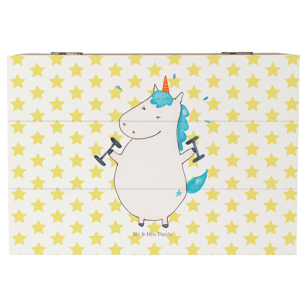 Holzkiste Einhorn Fitness Holzkiste, Kiste, Schatzkiste, Truhe, Schatulle, XXL, Erinnerungsbox, Erinnerungskiste, Dekokiste, Aufbewahrungsbox, Einhorn, Einhörner, Einhorn Deko, Pegasus, Unicorn, Gym, Fitness, Fitnessstudio, Diät, Abnehmen, Sport, Pumpen, Geräte, Sixpack