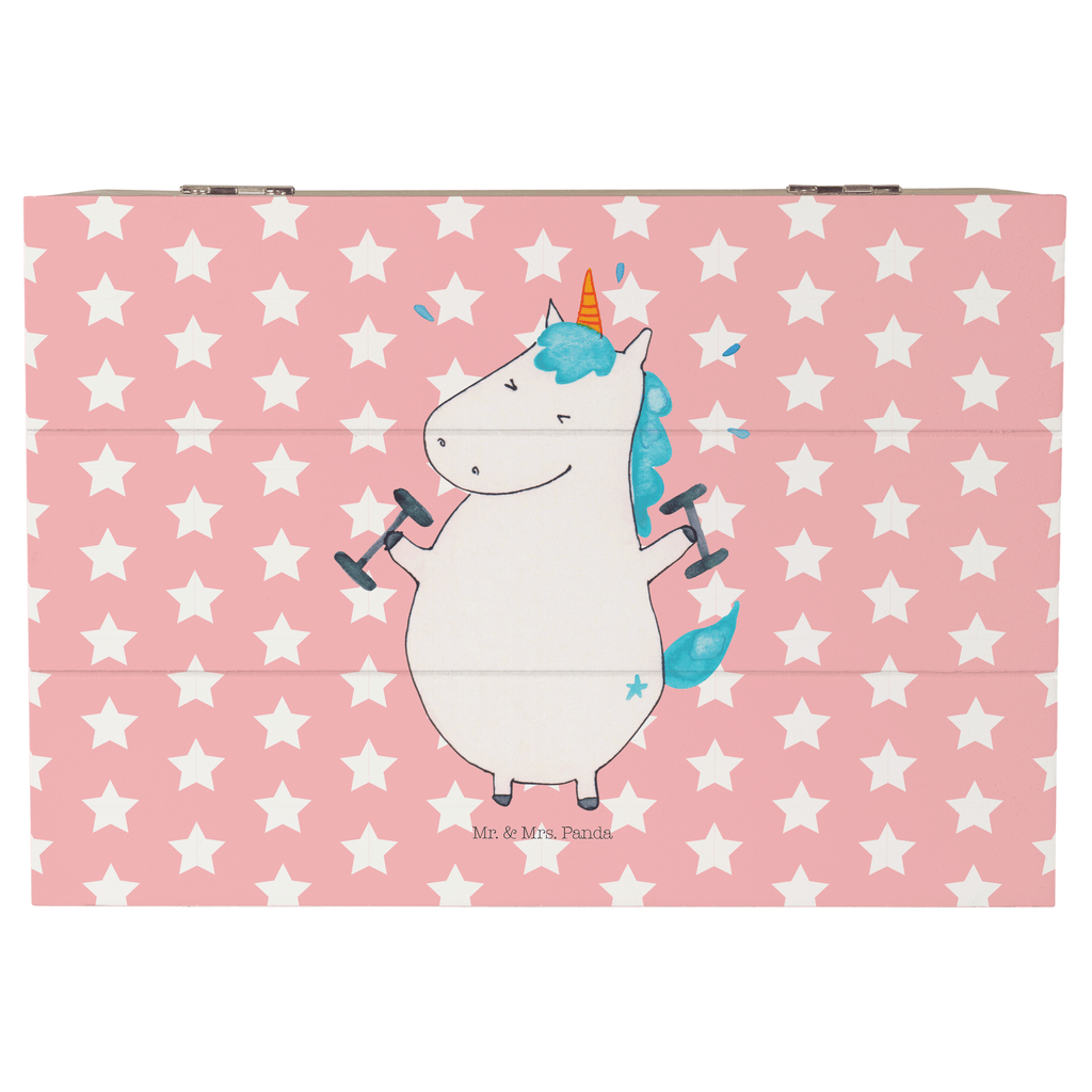 Holzkiste Einhorn Fitness Holzkiste, Kiste, Schatzkiste, Truhe, Schatulle, XXL, Erinnerungsbox, Erinnerungskiste, Dekokiste, Aufbewahrungsbox, Einhorn, Einhörner, Einhorn Deko, Pegasus, Unicorn, Gym, Fitness, Fitnessstudio, Diät, Abnehmen, Sport, Pumpen, Geräte, Sixpack