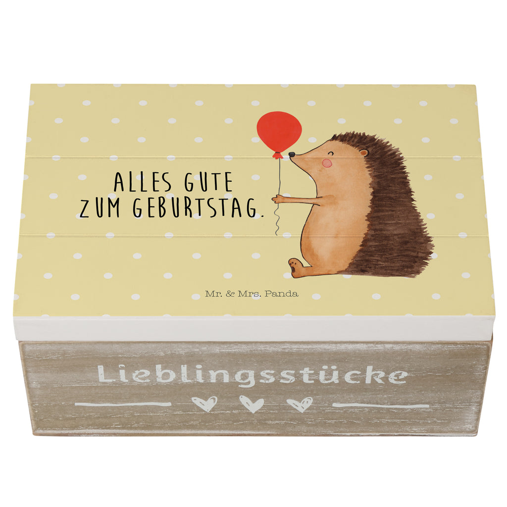 Holzkiste Igel mit Luftballon Holzkiste, Kiste, Schatzkiste, Truhe, Schatulle, XXL, Erinnerungsbox, Erinnerungskiste, Dekokiste, Aufbewahrungsbox, Tiermotive, Gute Laune, lustige Sprüche, Tiere, Igel, Geburtstag, Herzlichen Glückwunsch, Glückwunsch, Geburtstagskind, Ballon, Happy Birthday