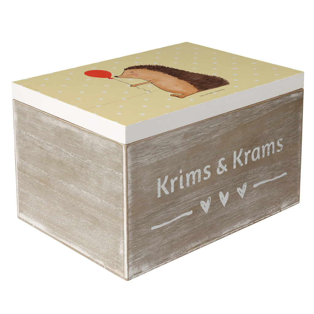 Holzkiste Igel mit Luftballon Holzkiste, Kiste, Schatzkiste, Truhe, Schatulle, XXL, Erinnerungsbox, Erinnerungskiste, Dekokiste, Aufbewahrungsbox, Tiermotive, Gute Laune, lustige Sprüche, Tiere, Igel, Geburtstag, Herzlichen Glückwunsch, Glückwunsch, Geburtstagskind, Ballon, Happy Birthday