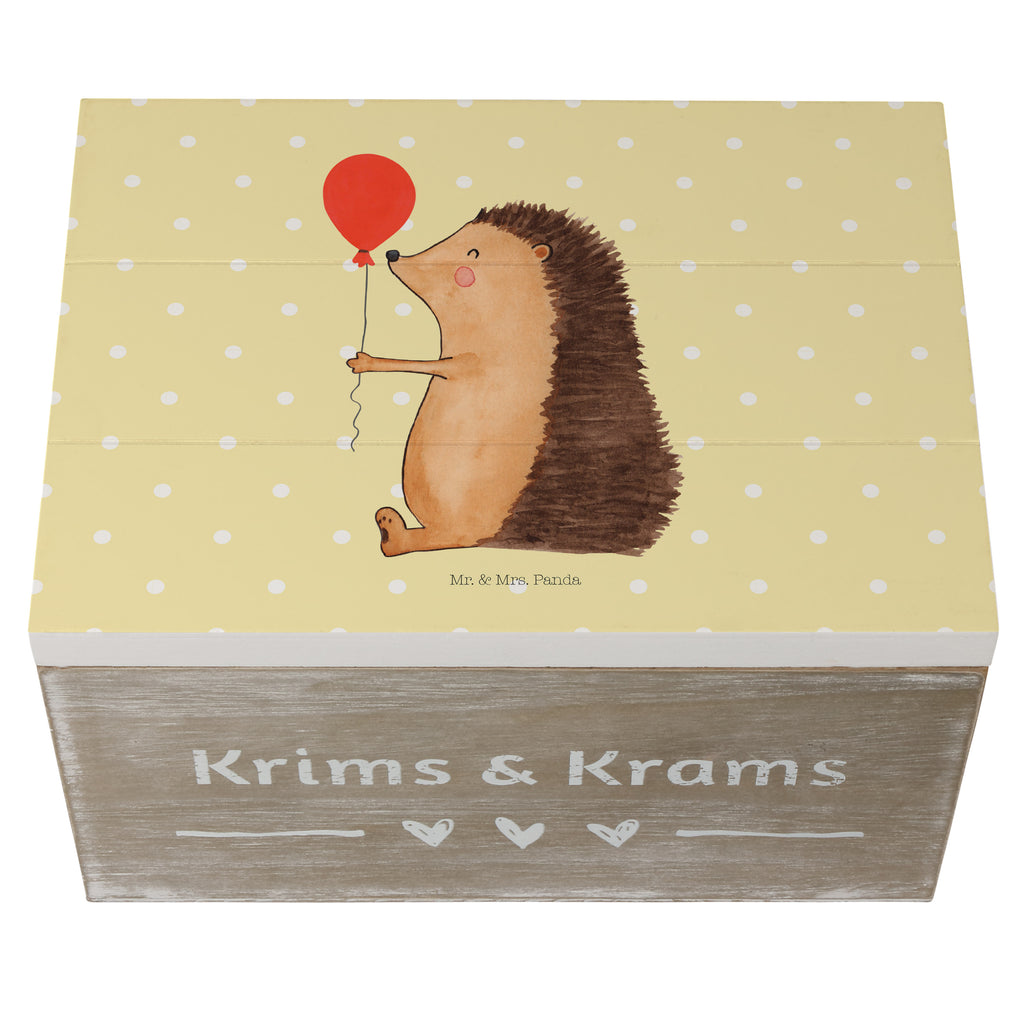 Holzkiste Igel mit Luftballon Holzkiste, Kiste, Schatzkiste, Truhe, Schatulle, XXL, Erinnerungsbox, Erinnerungskiste, Dekokiste, Aufbewahrungsbox, Tiermotive, Gute Laune, lustige Sprüche, Tiere, Igel, Geburtstag, Herzlichen Glückwunsch, Glückwunsch, Geburtstagskind, Ballon, Happy Birthday