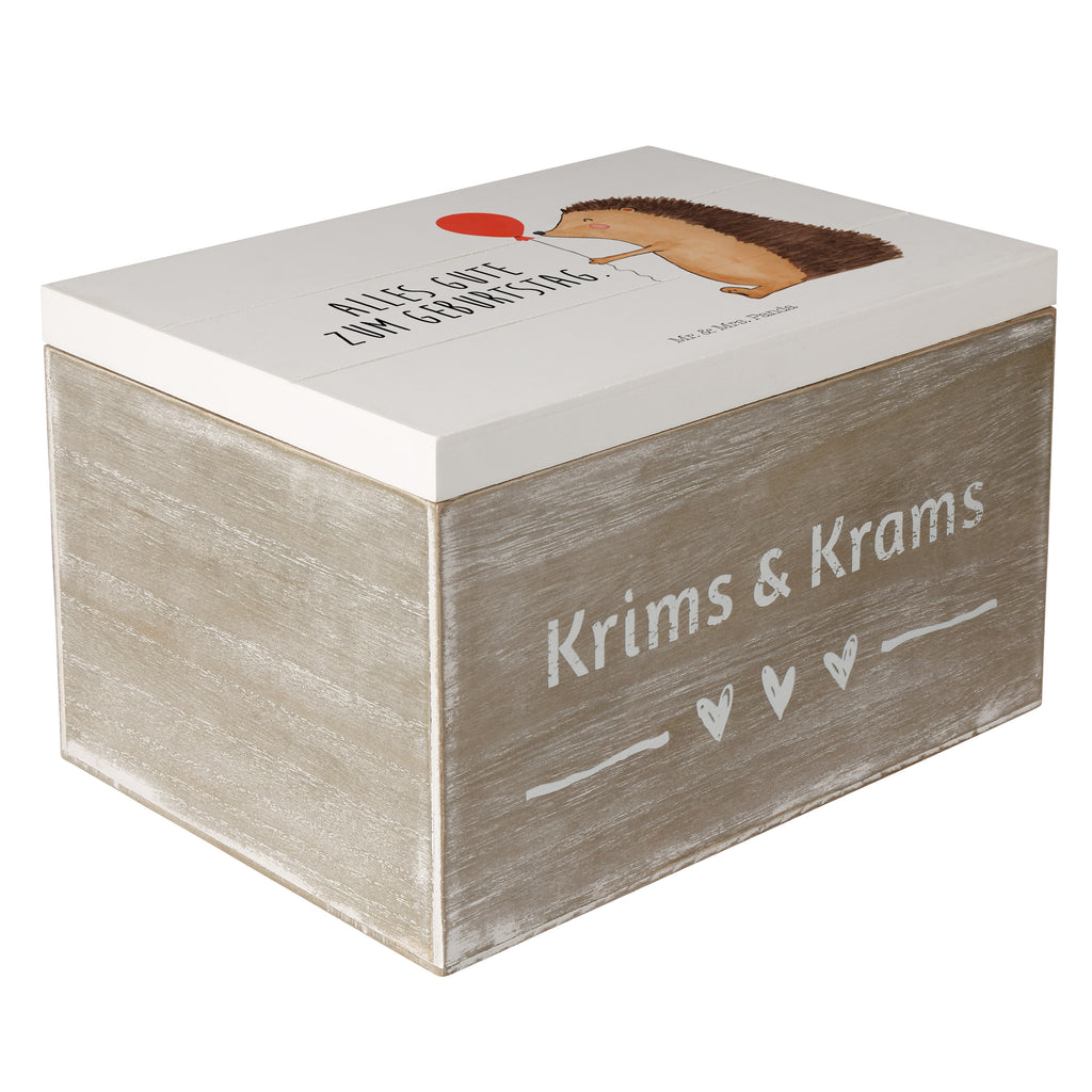 Holzkiste Igel mit Luftballon Holzkiste, Kiste, Schatzkiste, Truhe, Schatulle, XXL, Erinnerungsbox, Erinnerungskiste, Dekokiste, Aufbewahrungsbox, Tiermotive, Gute Laune, lustige Sprüche, Tiere, Igel, Geburtstag, Herzlichen Glückwunsch, Glückwunsch, Geburtstagskind, Ballon, Happy Birthday