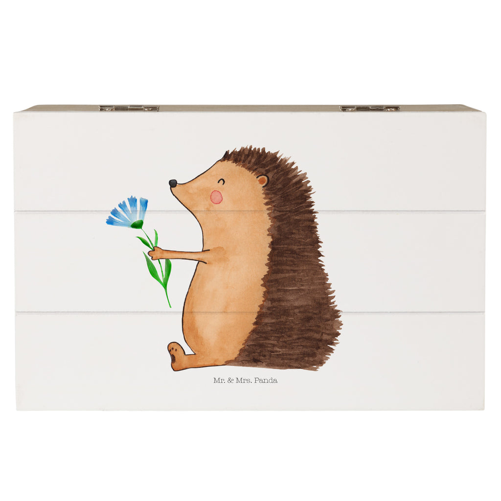 Holzkiste Igel mit Blume Holzkiste, Kiste, Schatzkiste, Truhe, Schatulle, XXL, Erinnerungsbox, Erinnerungskiste, Dekokiste, Aufbewahrungsbox, Tiermotive, Gute Laune, lustige Sprüche, Tiere, Igel, Gute Besserung, Genesungswünsche, Krankheit, Krankenhaus, krank, Besuch