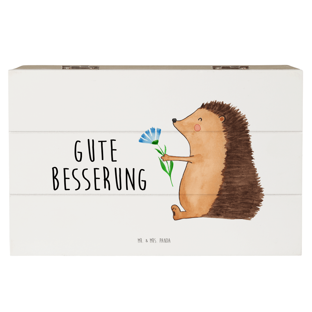 Holzkiste Igel mit Blume Holzkiste, Kiste, Schatzkiste, Truhe, Schatulle, XXL, Erinnerungsbox, Erinnerungskiste, Dekokiste, Aufbewahrungsbox, Tiermotive, Gute Laune, lustige Sprüche, Tiere, Igel, Gute Besserung, Genesungswünsche, Krankheit, Krankenhaus, krank, Besuch