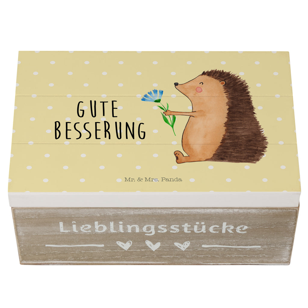 Holzkiste Igel mit Blume Holzkiste, Kiste, Schatzkiste, Truhe, Schatulle, XXL, Erinnerungsbox, Erinnerungskiste, Dekokiste, Aufbewahrungsbox, Tiermotive, Gute Laune, lustige Sprüche, Tiere, Igel, Gute Besserung, Genesungswünsche, Krankheit, Krankenhaus, krank, Besuch