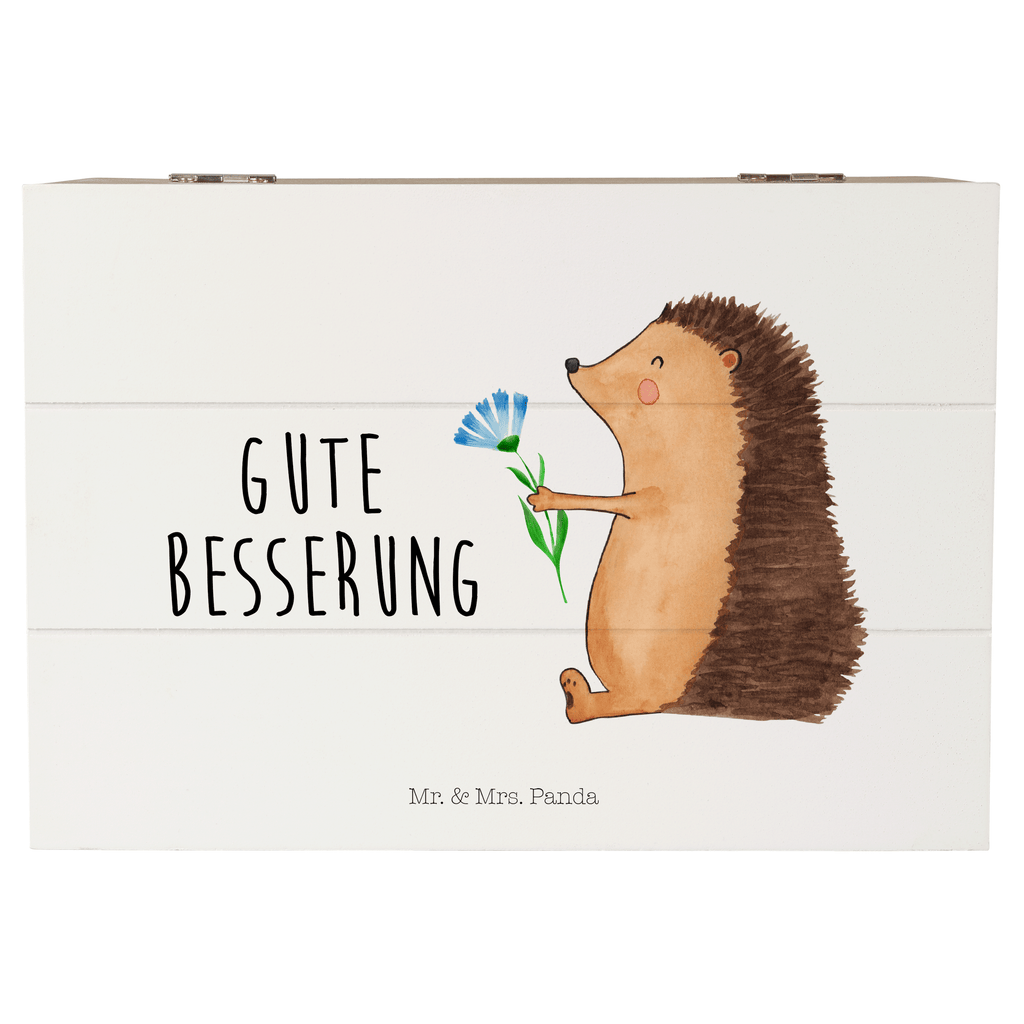 Holzkiste Igel mit Blume Holzkiste, Kiste, Schatzkiste, Truhe, Schatulle, XXL, Erinnerungsbox, Erinnerungskiste, Dekokiste, Aufbewahrungsbox, Tiermotive, Gute Laune, lustige Sprüche, Tiere, Igel, Gute Besserung, Genesungswünsche, Krankheit, Krankenhaus, krank, Besuch