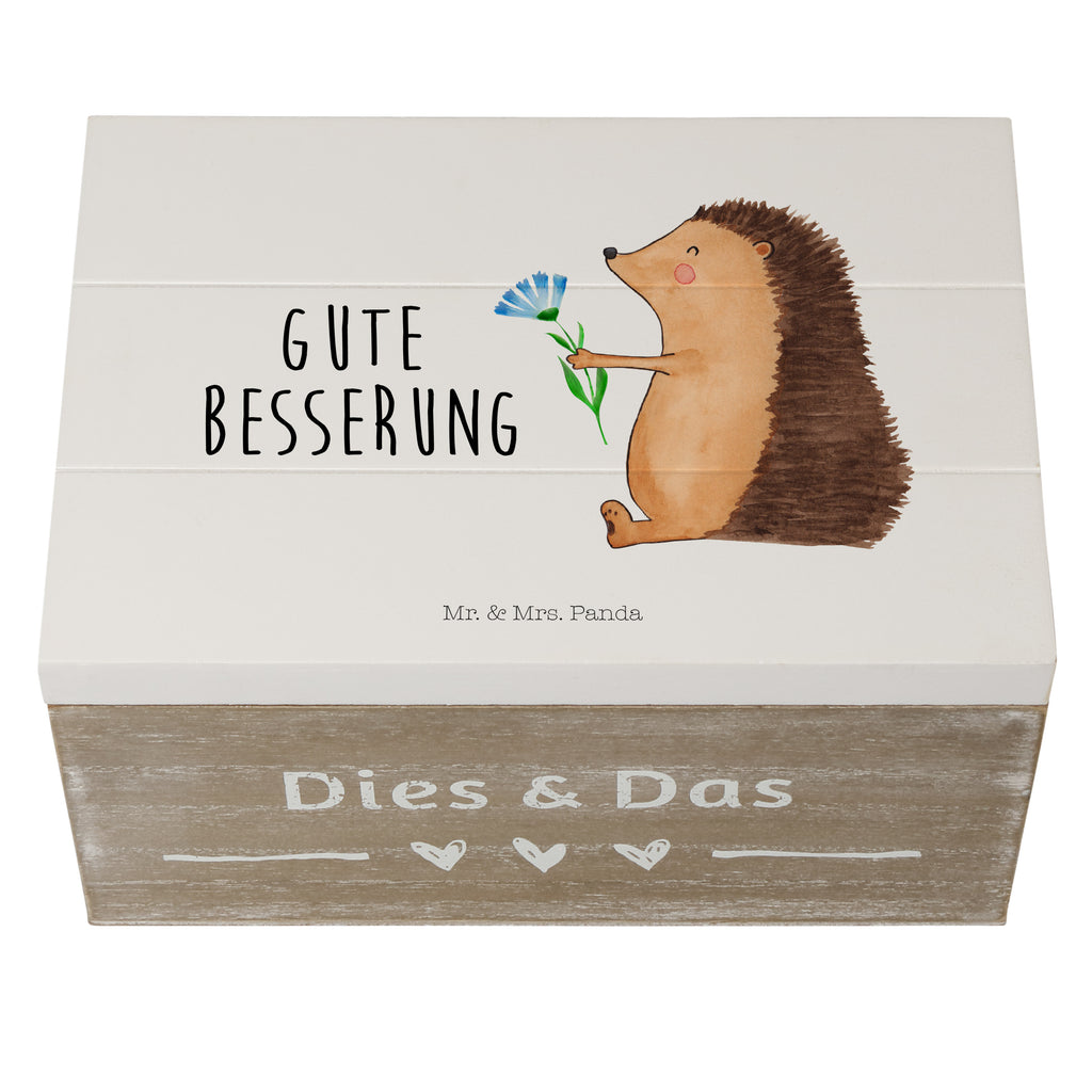 Holzkiste Igel mit Blume Holzkiste, Kiste, Schatzkiste, Truhe, Schatulle, XXL, Erinnerungsbox, Erinnerungskiste, Dekokiste, Aufbewahrungsbox, Tiermotive, Gute Laune, lustige Sprüche, Tiere, Igel, Gute Besserung, Genesungswünsche, Krankheit, Krankenhaus, krank, Besuch