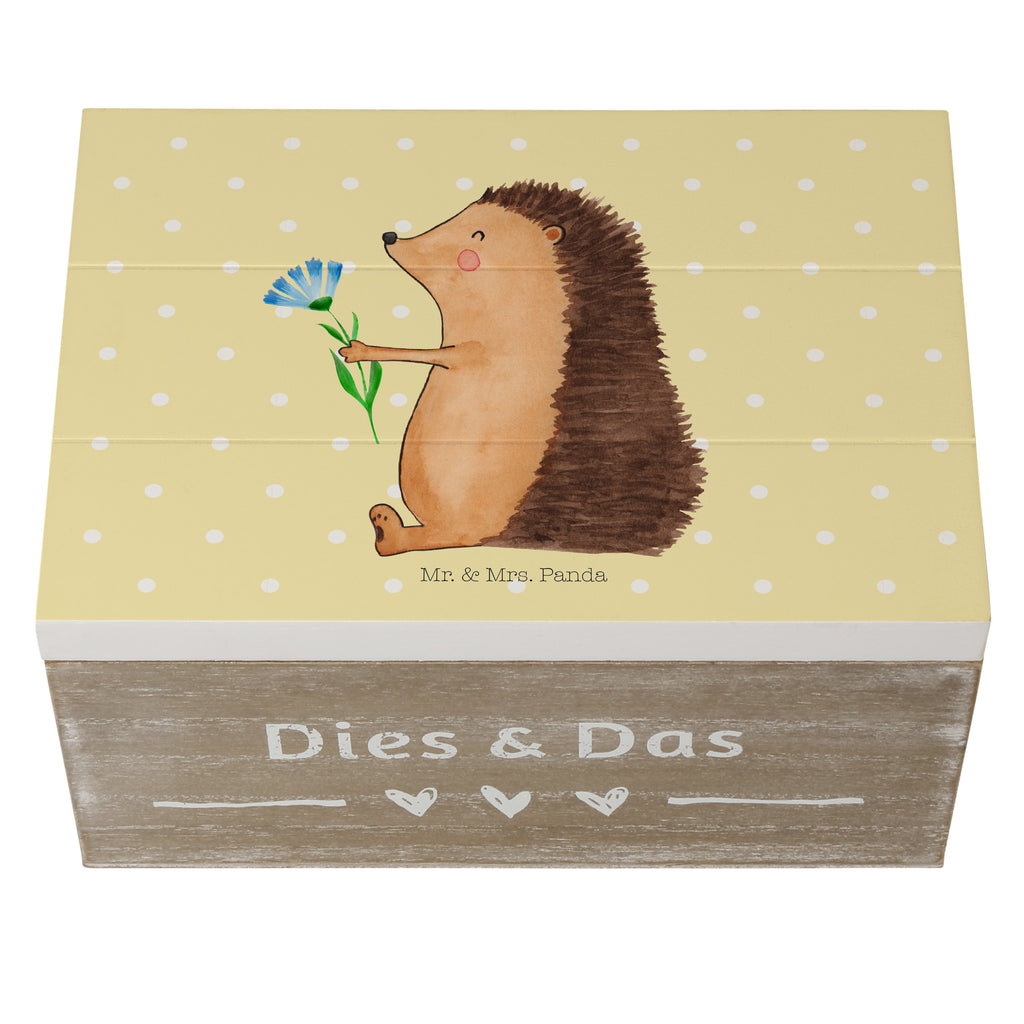 Holzkiste Igel mit Blume Holzkiste, Kiste, Schatzkiste, Truhe, Schatulle, XXL, Erinnerungsbox, Erinnerungskiste, Dekokiste, Aufbewahrungsbox, Tiermotive, Gute Laune, lustige Sprüche, Tiere, Igel, Gute Besserung, Genesungswünsche, Krankheit, Krankenhaus, krank, Besuch