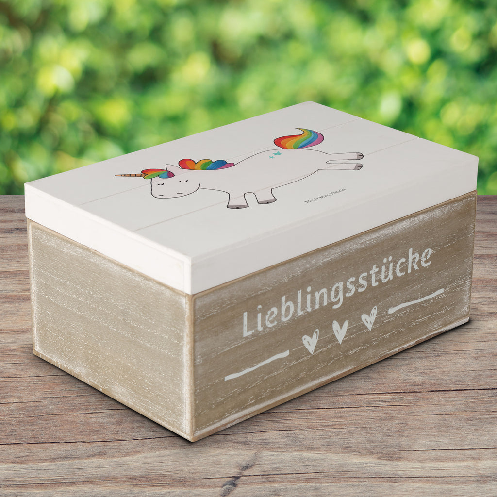 Holzkiste Einhorn Happy Holzkiste, Kiste, Schatzkiste, Truhe, Schatulle, XXL, Erinnerungsbox, Erinnerungskiste, Dekokiste, Aufbewahrungsbox, Einhorn, Einhörner, Einhorn Deko, Pegasus, Unicorn, glücklich, fröhlich, Spaß, Freude, Lebensfreude, witzig, spannend, Lächeln, Lachen