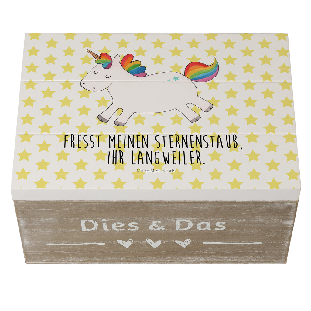 Holzkiste Einhorn Happy Holzkiste, Kiste, Schatzkiste, Truhe, Schatulle, XXL, Erinnerungsbox, Erinnerungskiste, Dekokiste, Aufbewahrungsbox, Einhorn, Einhörner, Einhorn Deko, Pegasus, Unicorn, glücklich, fröhlich, Spaß, Freude, Lebensfreude, witzig, spannend, Lächeln, Lachen