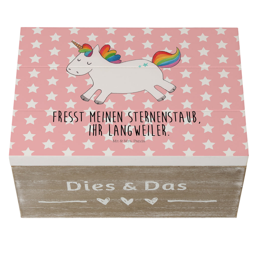 Holzkiste Einhorn Happy Holzkiste, Kiste, Schatzkiste, Truhe, Schatulle, XXL, Erinnerungsbox, Erinnerungskiste, Dekokiste, Aufbewahrungsbox, Einhorn, Einhörner, Einhorn Deko, Pegasus, Unicorn, glücklich, fröhlich, Spaß, Freude, Lebensfreude, witzig, spannend, Lächeln, Lachen