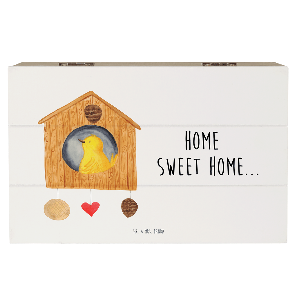 Holzkiste Vogelhaus sweet Home Holzkiste, Kiste, Schatzkiste, Truhe, Schatulle, XXL, Erinnerungsbox, Erinnerungskiste, Dekokiste, Aufbewahrungsbox, Tiermotive, Gute Laune, lustige Sprüche, Tiere, Vogelhaus, Vogel, Home sweet Home, Einzug, Umzug, Geschenk, Einzugsgeschenk, Hausbau, Haus