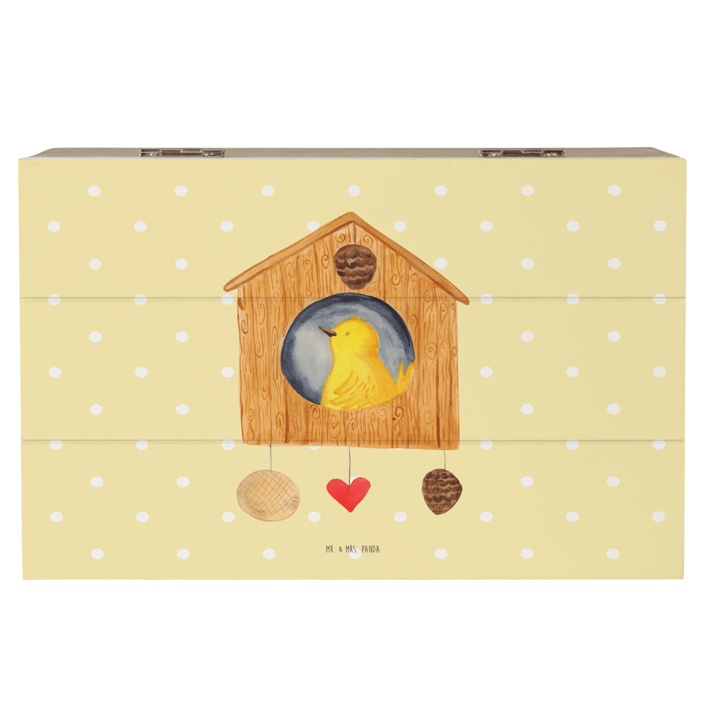 Holzkiste Vogelhaus sweet Home Holzkiste, Kiste, Schatzkiste, Truhe, Schatulle, XXL, Erinnerungsbox, Erinnerungskiste, Dekokiste, Aufbewahrungsbox, Tiermotive, Gute Laune, lustige Sprüche, Tiere, Vogelhaus, Vogel, Home sweet Home, Einzug, Umzug, Geschenk, Einzugsgeschenk, Hausbau, Haus