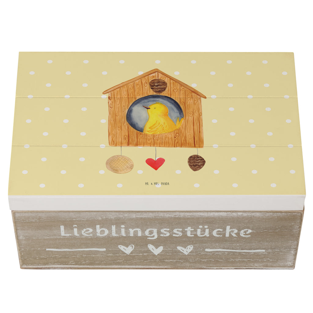 Holzkiste Vogelhaus sweet Home Holzkiste, Kiste, Schatzkiste, Truhe, Schatulle, XXL, Erinnerungsbox, Erinnerungskiste, Dekokiste, Aufbewahrungsbox, Tiermotive, Gute Laune, lustige Sprüche, Tiere, Vogelhaus, Vogel, Home sweet Home, Einzug, Umzug, Geschenk, Einzugsgeschenk, Hausbau, Haus