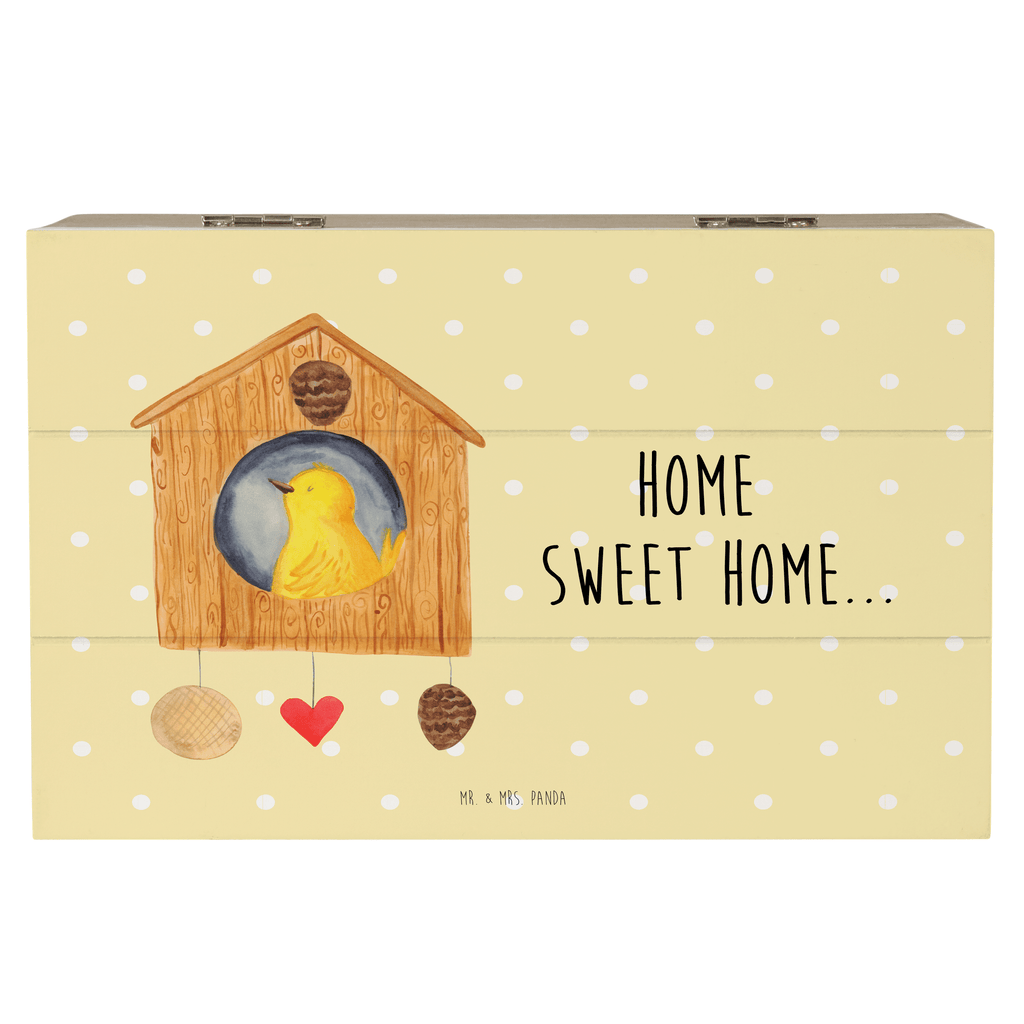 Holzkiste Vogelhaus sweet Home Holzkiste, Kiste, Schatzkiste, Truhe, Schatulle, XXL, Erinnerungsbox, Erinnerungskiste, Dekokiste, Aufbewahrungsbox, Tiermotive, Gute Laune, lustige Sprüche, Tiere, Vogelhaus, Vogel, Home sweet Home, Einzug, Umzug, Geschenk, Einzugsgeschenk, Hausbau, Haus