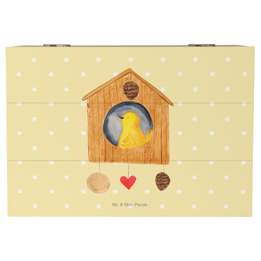 Holzkiste Vogelhaus sweet Home Holzkiste, Kiste, Schatzkiste, Truhe, Schatulle, XXL, Erinnerungsbox, Erinnerungskiste, Dekokiste, Aufbewahrungsbox, Tiermotive, Gute Laune, lustige Sprüche, Tiere, Vogelhaus, Vogel, Home sweet Home, Einzug, Umzug, Geschenk, Einzugsgeschenk, Hausbau, Haus
