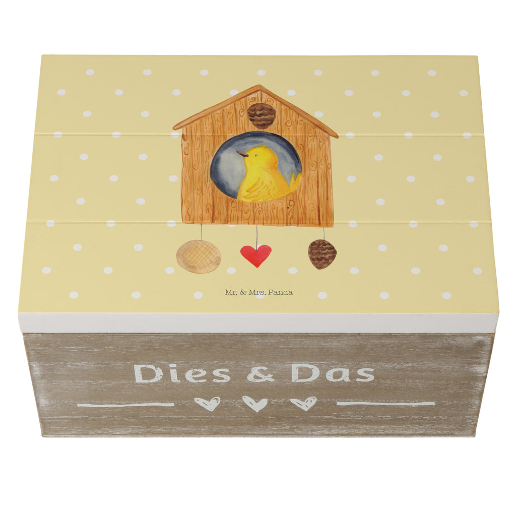 Holzkiste Vogelhaus sweet Home Holzkiste, Kiste, Schatzkiste, Truhe, Schatulle, XXL, Erinnerungsbox, Erinnerungskiste, Dekokiste, Aufbewahrungsbox, Tiermotive, Gute Laune, lustige Sprüche, Tiere, Vogelhaus, Vogel, Home sweet Home, Einzug, Umzug, Geschenk, Einzugsgeschenk, Hausbau, Haus