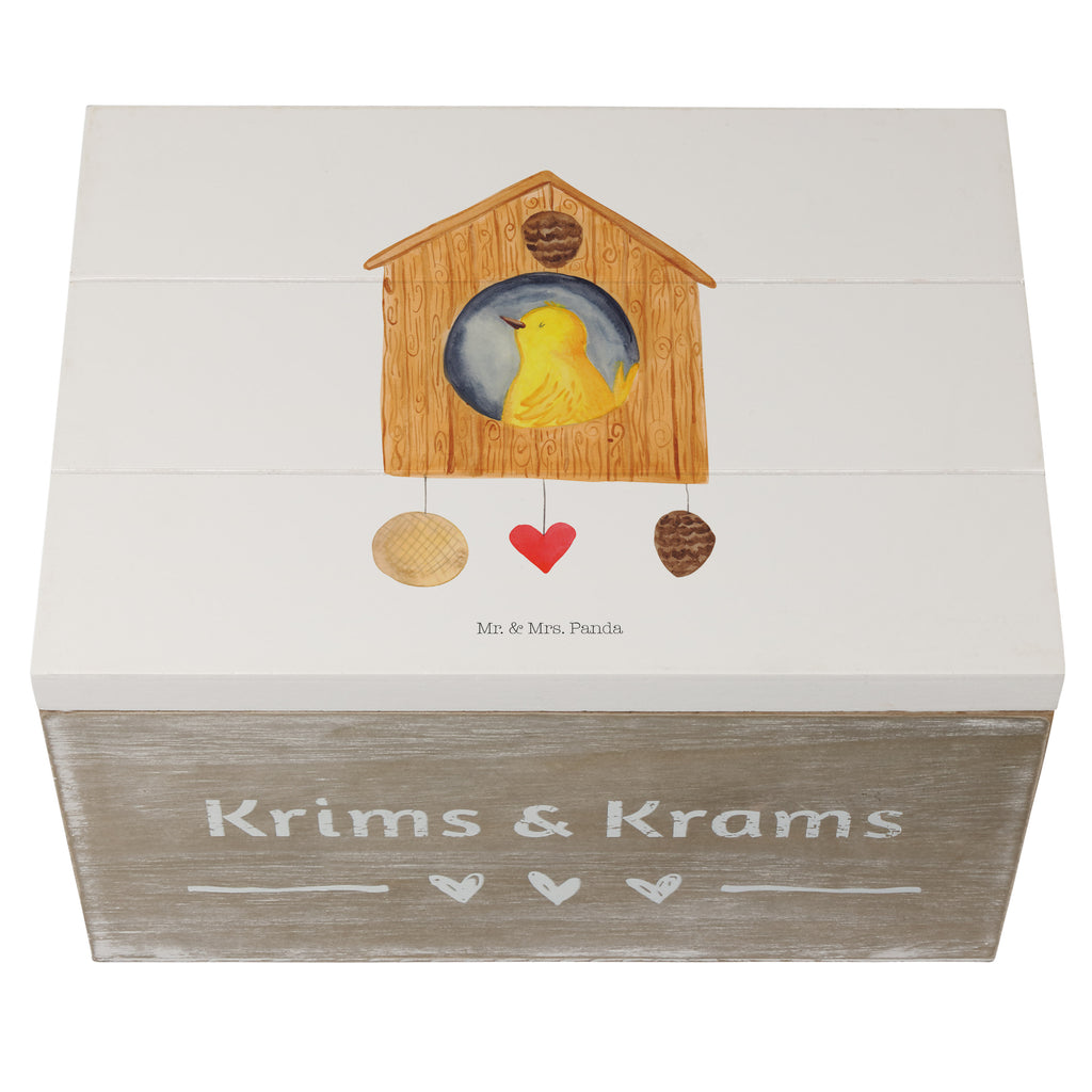 Holzkiste Vogelhaus sweet Home Holzkiste, Kiste, Schatzkiste, Truhe, Schatulle, XXL, Erinnerungsbox, Erinnerungskiste, Dekokiste, Aufbewahrungsbox, Tiermotive, Gute Laune, lustige Sprüche, Tiere, Vogelhaus, Vogel, Home sweet Home, Einzug, Umzug, Geschenk, Einzugsgeschenk, Hausbau, Haus