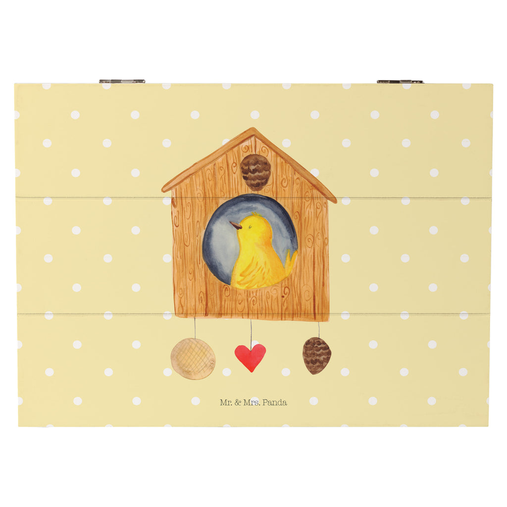 Holzkiste Vogelhaus sweet Home Holzkiste, Kiste, Schatzkiste, Truhe, Schatulle, XXL, Erinnerungsbox, Erinnerungskiste, Dekokiste, Aufbewahrungsbox, Tiermotive, Gute Laune, lustige Sprüche, Tiere, Vogelhaus, Vogel, Home sweet Home, Einzug, Umzug, Geschenk, Einzugsgeschenk, Hausbau, Haus