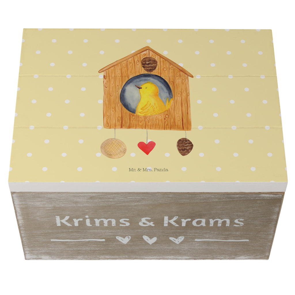Holzkiste Vogelhaus sweet Home Holzkiste, Kiste, Schatzkiste, Truhe, Schatulle, XXL, Erinnerungsbox, Erinnerungskiste, Dekokiste, Aufbewahrungsbox, Tiermotive, Gute Laune, lustige Sprüche, Tiere, Vogelhaus, Vogel, Home sweet Home, Einzug, Umzug, Geschenk, Einzugsgeschenk, Hausbau, Haus