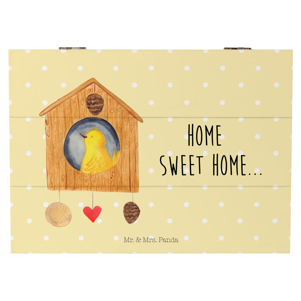 Holzkiste Vogelhaus sweet Home Holzkiste, Kiste, Schatzkiste, Truhe, Schatulle, XXL, Erinnerungsbox, Erinnerungskiste, Dekokiste, Aufbewahrungsbox, Tiermotive, Gute Laune, lustige Sprüche, Tiere, Vogelhaus, Vogel, Home sweet Home, Einzug, Umzug, Geschenk, Einzugsgeschenk, Hausbau, Haus