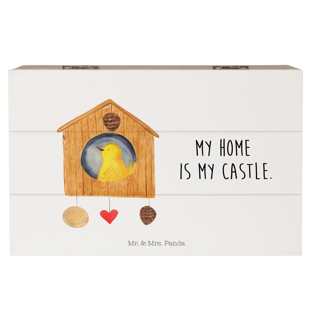 Holzkiste Vogelhaus Holzkiste, Kiste, Schatzkiste, Truhe, Schatulle, XXL, Erinnerungsbox, Erinnerungskiste, Dekokiste, Aufbewahrungsbox, Tiermotive, Gute Laune, lustige Sprüche, Tiere, Vogel, Vögel, Vogelhaus, Vogelhäuschen, Home sweet home, Zuhause, Nest, Eigenheim, Familie, Wohnung, Haus, unser Haus, Lieblingsort, Castle