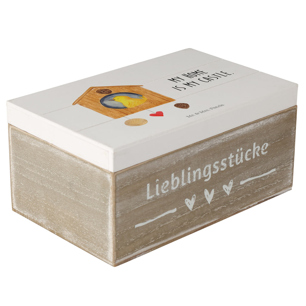 Holzkiste Vogelhaus Holzkiste, Kiste, Schatzkiste, Truhe, Schatulle, XXL, Erinnerungsbox, Erinnerungskiste, Dekokiste, Aufbewahrungsbox, Tiermotive, Gute Laune, lustige Sprüche, Tiere, Vogel, Vögel, Vogelhaus, Vogelhäuschen, Home sweet home, Zuhause, Nest, Eigenheim, Familie, Wohnung, Haus, unser Haus, Lieblingsort, Castle