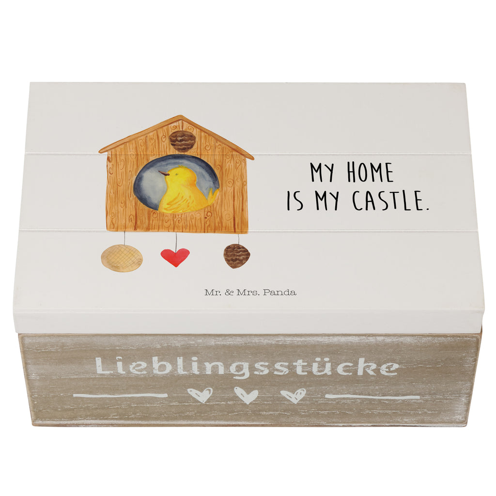 Holzkiste Vogelhaus Holzkiste, Kiste, Schatzkiste, Truhe, Schatulle, XXL, Erinnerungsbox, Erinnerungskiste, Dekokiste, Aufbewahrungsbox, Tiermotive, Gute Laune, lustige Sprüche, Tiere, Vogel, Vögel, Vogelhaus, Vogelhäuschen, Home sweet home, Zuhause, Nest, Eigenheim, Familie, Wohnung, Haus, unser Haus, Lieblingsort, Castle